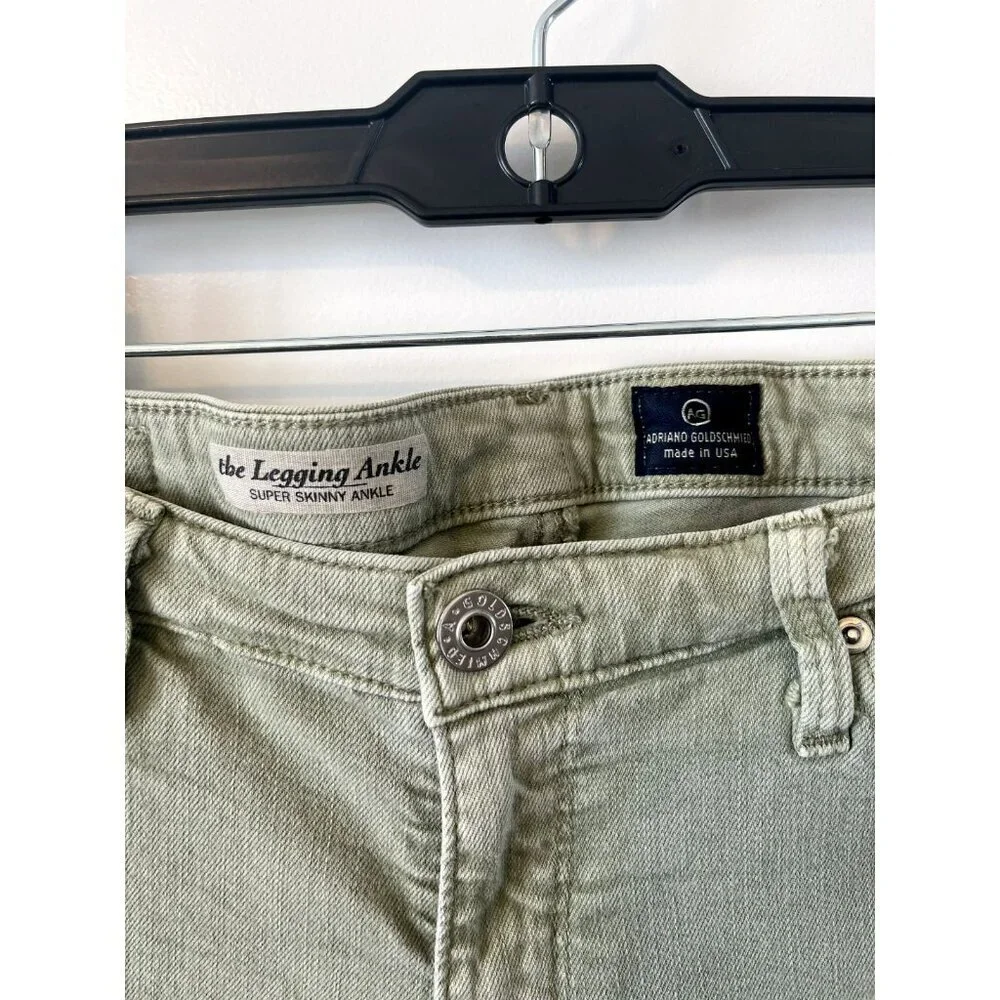 Adriano Goldschmied Womens Jeans 28R Sage Green The Legging Ankle Super Skinny - Picture 7 of 7